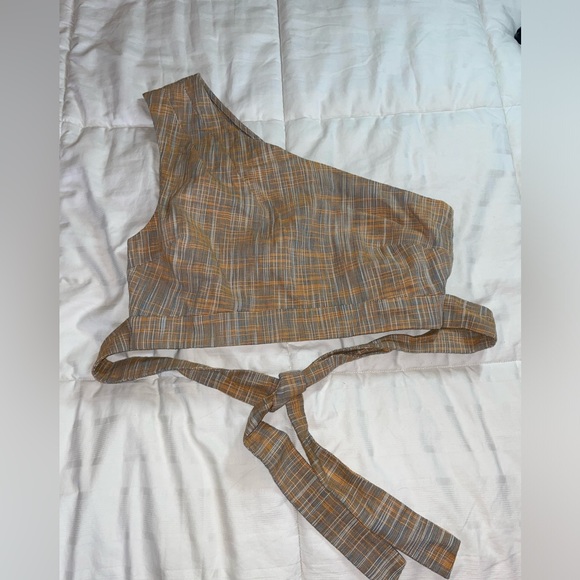 Orange One Shoulder Crop Top - Picture 6 of 10